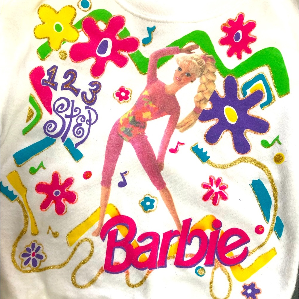 Vintage Girl’s Barbie 90’s Aerobics Sweatshirt, Size 5
